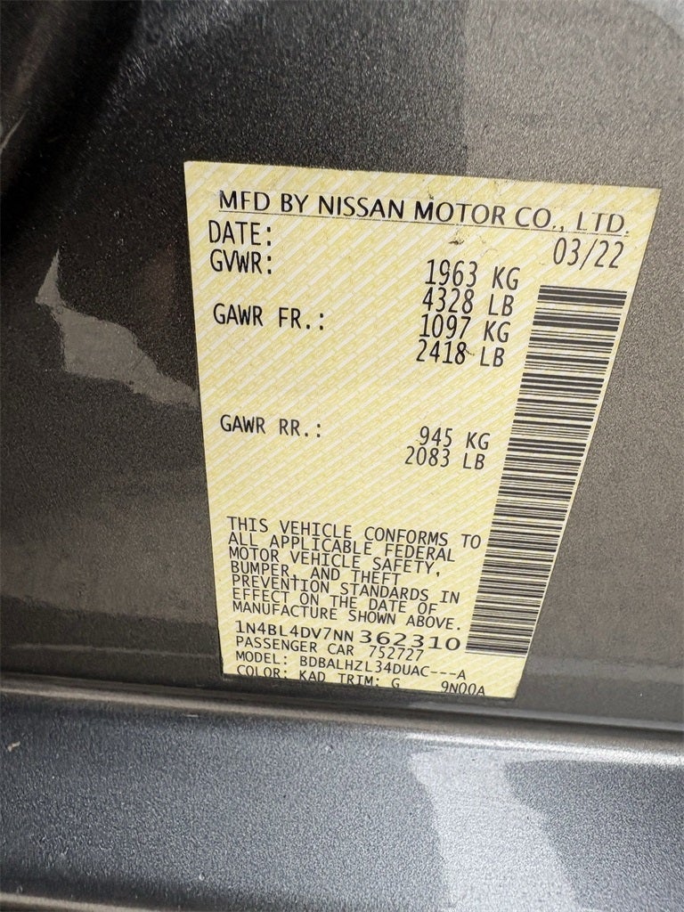 2022 Nissan Altima 2.5 SV