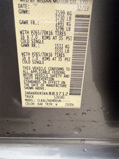 2019 Nissan Frontier SV