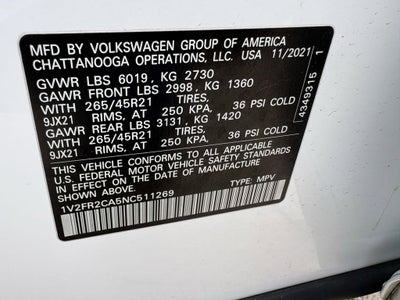 2022 Volkswagen Atlas 3.6L V6 SEL Premium R-Line