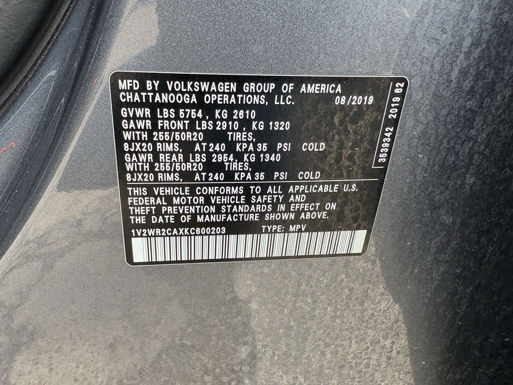 2019 Volkswagen Atlas 3.6L V6 SE w/Technology