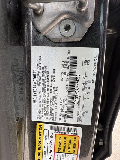 2018 Ford Fusion SE