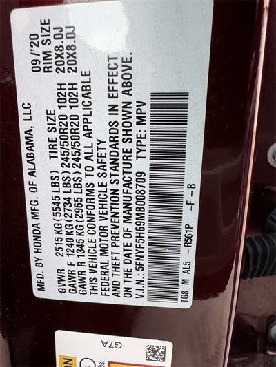 2021 Honda Pilot Touring 7 Passenger