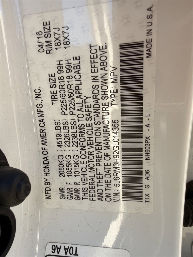 2016 Honda CR-V Touring