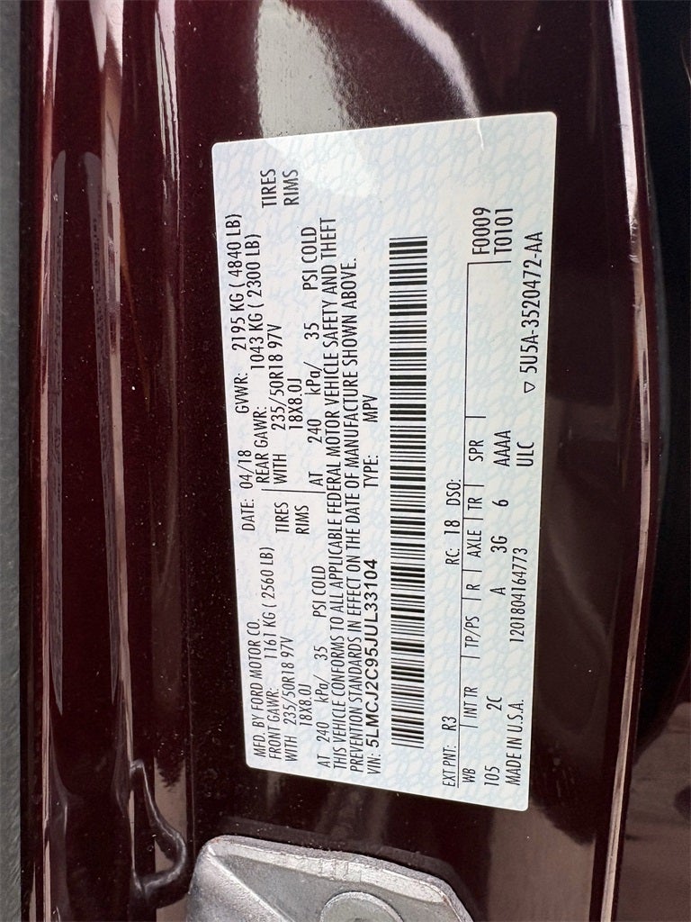 2018 Lincoln MKC Select